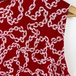 Susan Graver  Red Chain Print Sleeveless‎ Dress Large Liquid Knit Built in Shorts Photo 4