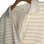 By Together  L Natural Taupe Knit Cotton Stripe Collar Neck Sleeveless Vest Top Photo 4