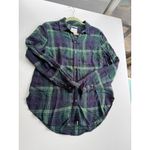 American Eagle  Outfitters Boyfriend Fit Sz Medium Green Flannel Viscose plaid Photo 7