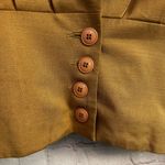 Michelle Stuart vintage y2k ladies structured pleated tan jacket gold size 14 Photo 2