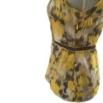 BCBGMAXAZRIA Y2K fairy core boho top cap sleeve yellow and beige 100% silk S Photo 2