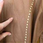 Vintage G Collection Genuine Leather Moto Jacket Contrast Stitch Belt Camel Tan Photo 6