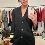 Escada by Margaretha Ley Vintage 80s Nautical Wool Blazer sequin cuffs Black Photo 10