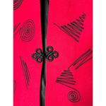 American Vintage Vintage Red Wool Cropped collarless blazer black accents & frog goggle size M Photo 3