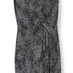 Ann Taylor  Shift Dress Faux Wrap Black White Abstract Dots Size 12 Women Stretch Photo 0