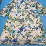 R&K Sheath Lace Floral 3/4 Bell Sleeve Top Size 18 Blue Photo 3