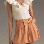 Anthropologie  Pilcro Pleated Micro Denim Skirt Orange Size 8 NEW Photo 0