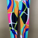 Fabletics Small 80’s Style Neon Geo Print Active Leggings Y2K Funky Vibrant Photo 0