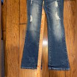 None Low rise Blue Flare Wide Leg Jeans with Distressed Details Y2K Photo 1