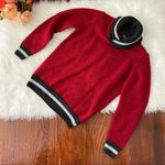 Y2K Red & Black Fitted Ski Sweater Size Junior’s Large by The Slope Photo 0