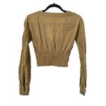 Free People  V-Neck Long Sleeve‎ Crop Top Sz XS Photo 2