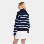 G/Fore Womens Gradient Stripe Funnel Neck Wool Golf Qrtr Zip Sweater Size XL Blue Photo 1