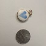 Handmade 🩵 Hand-Painted charm Necklace | 18K Gold Plated Stainless Steel | Blue heart 🩵 Charm Photo 3