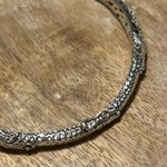 Sterling Silver Sarda Artisan  Cut Out Filigree Scroll Hinged Bangle Photo 7