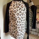 Riah Fashion Large Black Leopard Print Raglan Top Photo 3