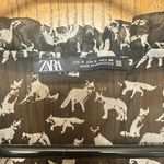 ZARA women’s size S black cat print shirt blouse top Photo 3