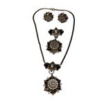 Grandmas Jewelry Matching Earrings Brooch Necklace Designer Costume Jewelry Set Gold Photo 5