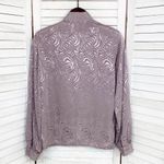Vintage Alexandria Satin Jacquard Blouse Dusty Mauve 10 Bow Neck Pussybow Purple Photo 7