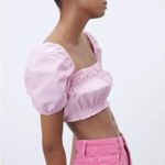 ZARA NWT  Women's Pink Poplin striped Crop Top Size Medium Photo 1