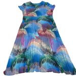 Soft Surroundings  Dress Womens Large Blue Anya Ombré Palms Maxi Coastal Tropical Photo 2