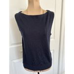Madewell  Merino Wool-Silk Blend Boat-Neck Sleeveless Knit Sweater Top Black Sz M Photo 8