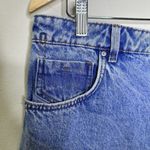 ZARA Women's High Rise Cut Off Denim Shorts Light Blue Frayed Hem Pockets Sz 12 Photo 4