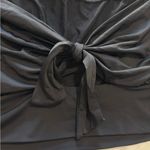 SheIn Black Strapless Tie Front Top Photo 4