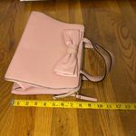 Kate Spade Light Pink Leather Bow Zipper Closure Handle Pockets Hand Bag Purse Photo 4