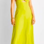 Lime Green Spaghetti Strap‎ Cutout Maxi Slip Dress with Pockets Size 12 NWT Y2K Photo 0