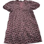 Madewell  Dress Womens Small Pink‎ Purple Shadow Blooms Tillie Puff Sleeve Mini Photo 1