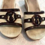 Tommy Bahama Pineapple One Strap Slide Cork Wedge Sandals Size 7.5 Cream Brown Photo 14