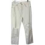 AGOLDE  Sz 30 Women's White Riley‎ High Rise Straight Crop Distressed Jeans NWT Photo 2