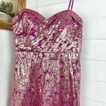 Aidan Mattox  Silk Metallic Formal Gown Pink Gold Women's Size 8 Photo 2