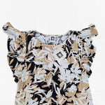 Anne Klein  Khaki Multi Floral Ruffle Sleeve Workwear Shift Dress Size 2 NWT Photo 1