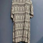 LuLaRoe NWT WO SIZE SMALL OPEN FRONT WATERFALL DUSTER BLACK CREAM GEO DESIGN Photo 7