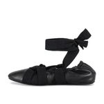 Free People  Cece Wrap Ballet Flats in Black 7 Womens Leather Shoes Slides Photo 3