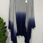 Lane Bryant NWT open front Gray and Blue Ombre dip dye Cardigan plus size 26/28 Photo 0