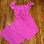 Lilly Pulitzer  Jood off the shoulder Jumpsuit fuchsia pink Barbie vacation 12 Photo 1