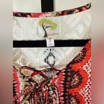 Fig & Flower Large Bohemian Lace Trim Blouse Hippie Chic Festival Peasant Shirt Red Photo 3