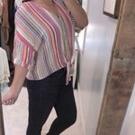 Main Strip large striped multicolor tie front top Photo 1