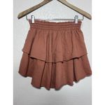 Aerie  Hoodie Mini Skirt Ruffled Rust Orange Size Extra Small 100% Cotton Photo 2