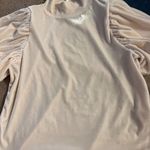 Free People  Blush Velvet Puff Sleeve Top NWOT small Photo 6
