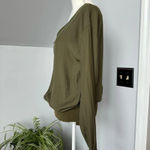 BURU Lightweight Collarless Jacket Olive‎ size Medium Green Photo 1