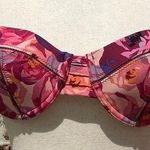 Nanette Lepore pink floral print strapless bikini top / L / Excellent condition Photo 0