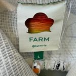 Farm Rio  Women's Graphic Leaves Off White Midi Dress -‎ Ruffle Sleeves Photo 4