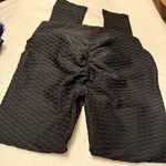Black Leggings Textured Shaped Scrunch Skinny Athletic Size XL Gym Yoga Sexy Cut Photo 0