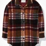 American Eagle Sherpa Plaid Shirt Jacket Photo 0