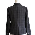 Talbots  Women Gray Plaid Button Front Wool Blend Lightweight Blazer Jacket Sz 6 Photo 4