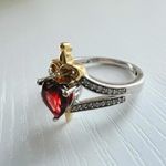Disney Enchanted  Villains Evil Queen ring sterling silver 10K yellow gold garnet Photo 1