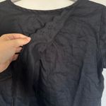 J.Crew  Women Size 0 Linen Eyelet Lace Black Cross Open Back Blouse Top Photo 7